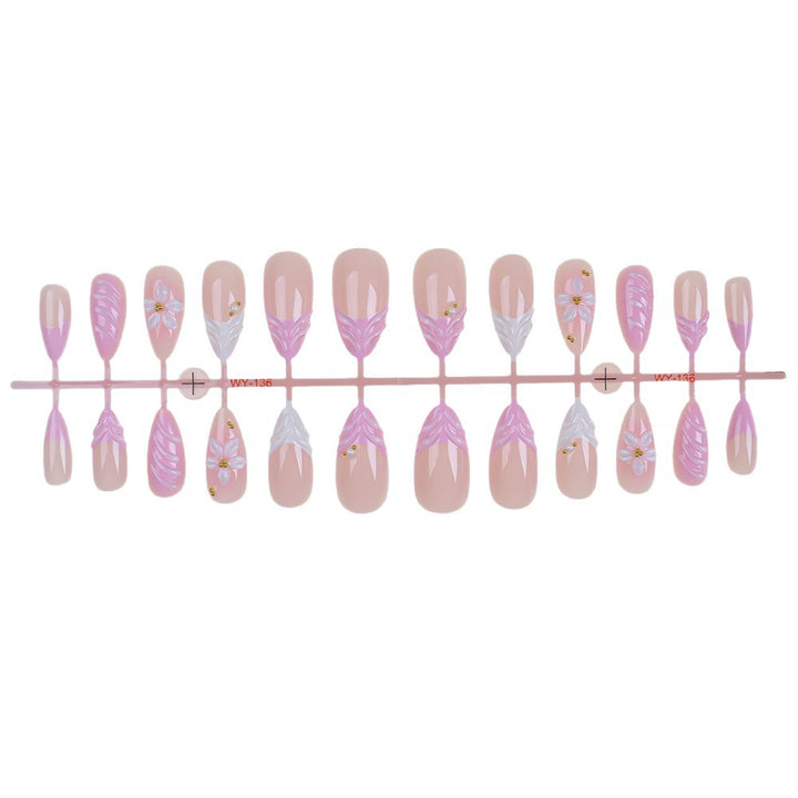 Floral Verziertes Press-On Nagelset Karnz