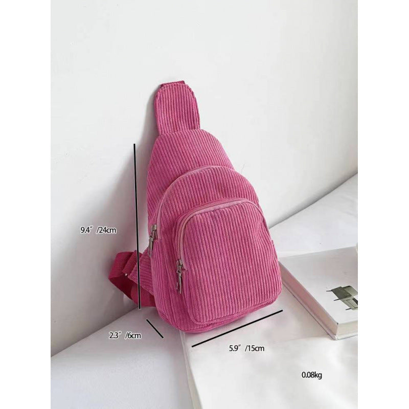 WoMulti-Fächige Corduroy Sling Bag Karnz