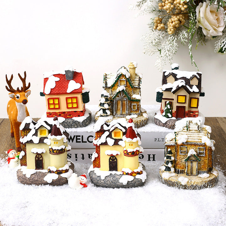 Beleuchtetes Weihnachtsdorf aus Keramik Karnz