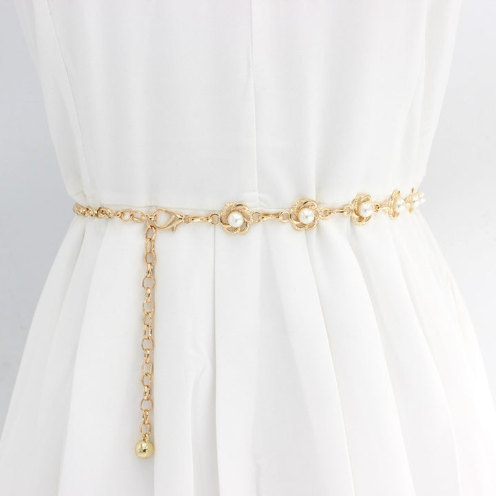 Eleganter Ketten-Gürtel mit Perlen-Details Karnz