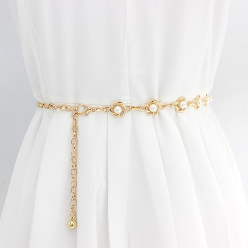 Eleganter Ketten-Gürtel mit Perlen-Details Karnz