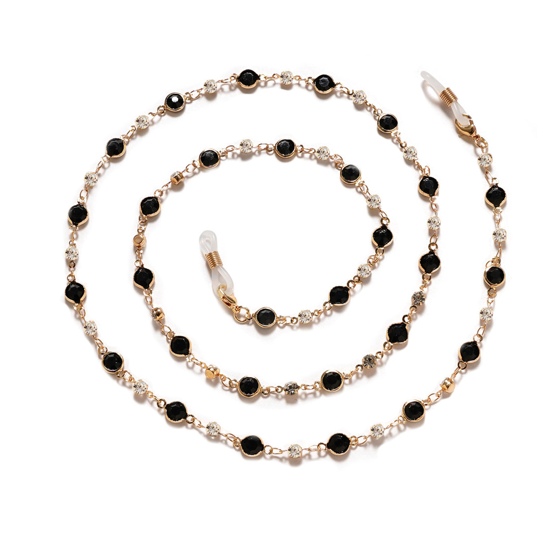 Elegante Strass- und Edelsteinkette für Brillen Karnz