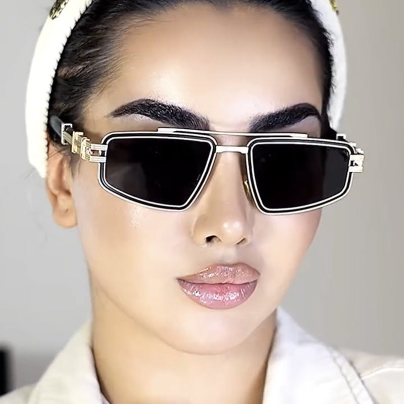 Damen Designer-Sonnenbrille mit filigranem Metallrahmen und polarisierten Gläsern Karnz