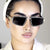 Damen Designer-Sonnenbrille mit filigranem Metallrahmen und polarisierten Gläsern Karnz