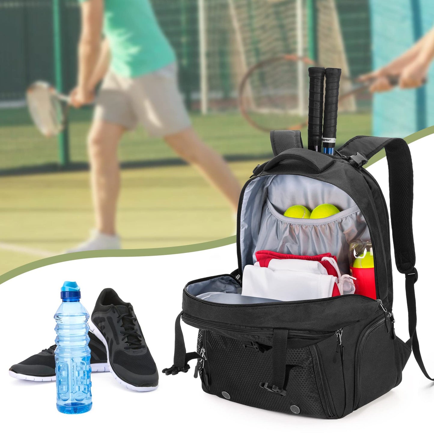 Unisex Sportlicher Rucksack mit speziellen Fächern für Sportgeräte Karnz