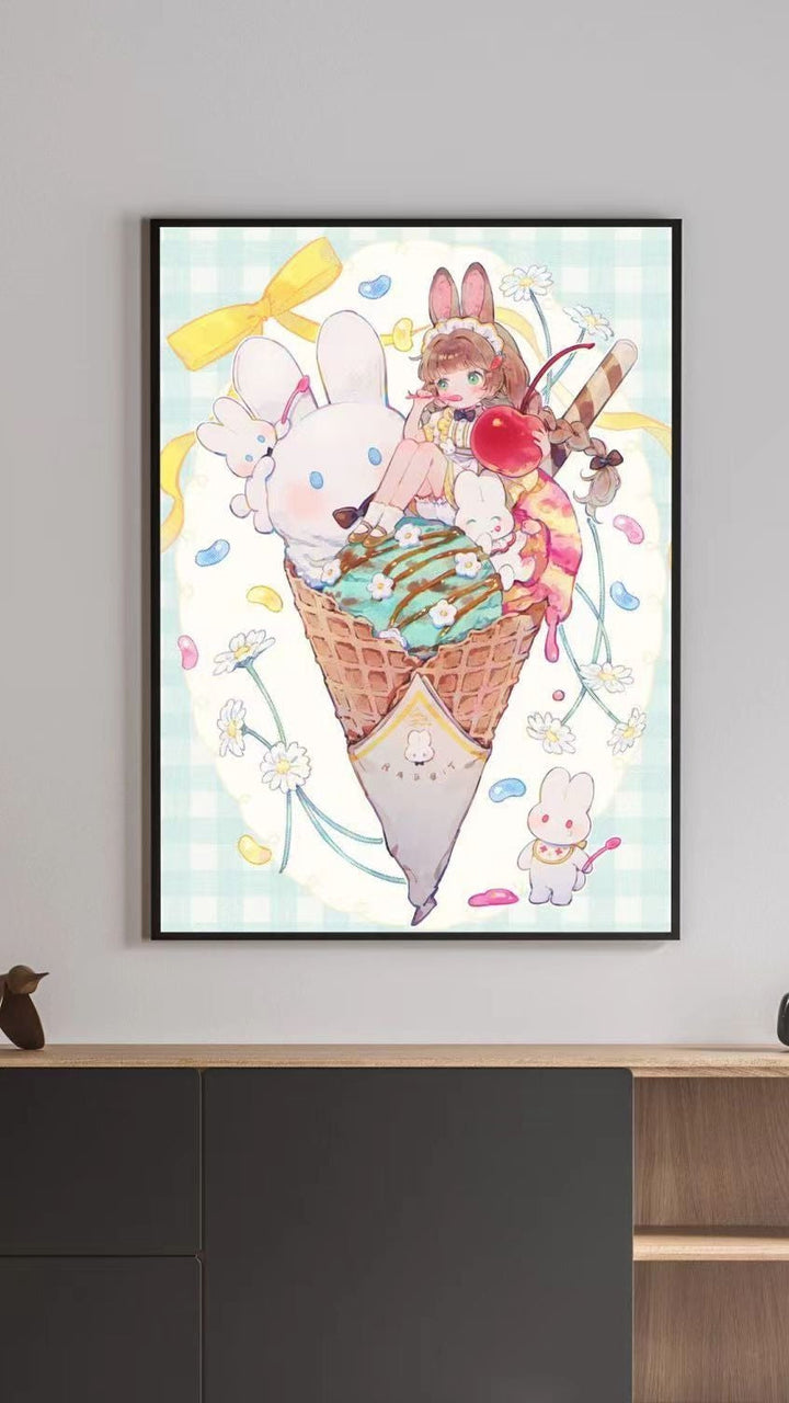Illustriertes Fantasy-Charakter-Leinwand-Kunstdruck Karnz