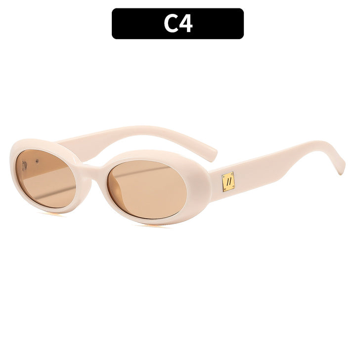 Elegante Retro-Ovalrahmen-Sonnenbrille