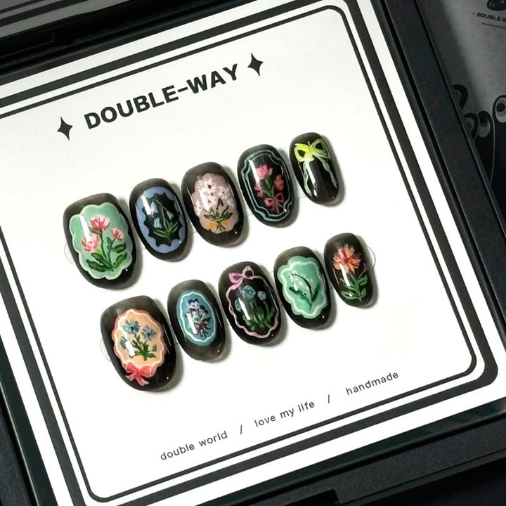 Verspielt Hase-Themen Press-On Nagelkunst Set Karnz