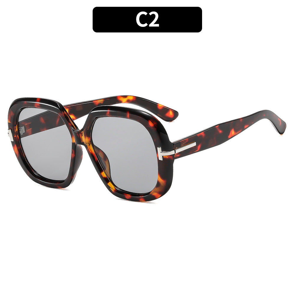 Modische Übergroße Sechseckige Sonnenbrille