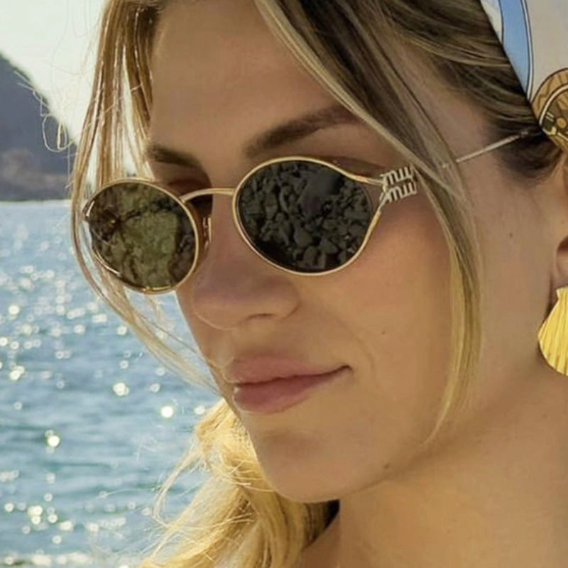 Damen elegante ovale Sonnenbrille Karnz