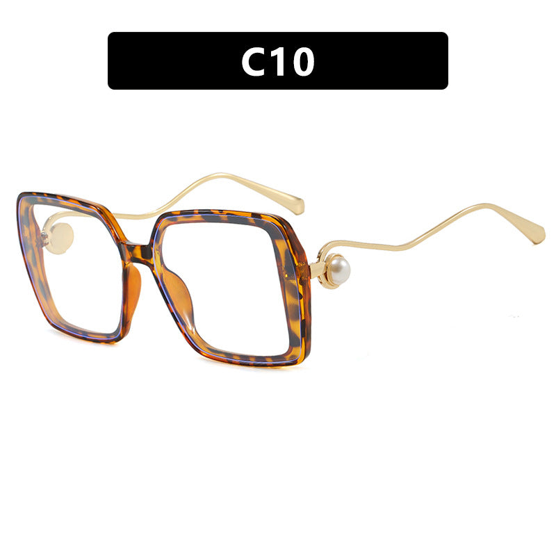 Damen modische quadratische Brille mit elegantem Metallrahmen und einzigartigen Akzenten Karnz