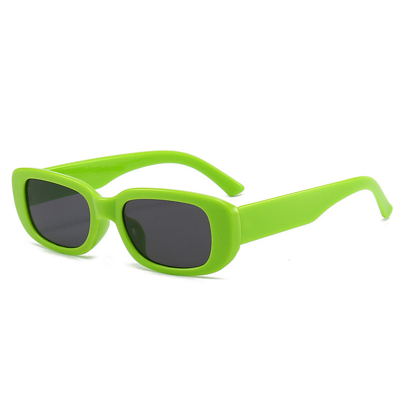 Damen Modische rechteckige Sonnenbrille mit verstellbaren Nasenstege Karnz