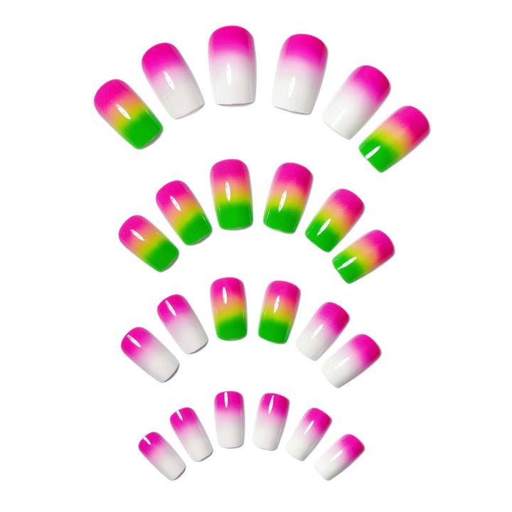 Kreative Gel-Nägel mit Neon-Farbverlauf Karnz
