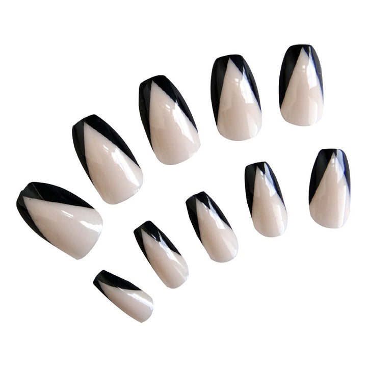 Künstlerisches Negativraum Press-On Nagelset