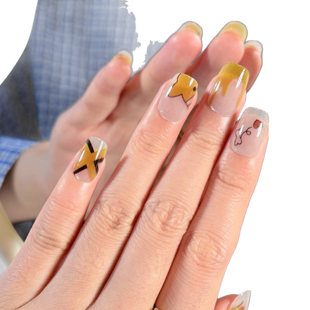 Künstlerisches Press-On-Nagelset mit einzigartigem Leoparden-Design Karnz