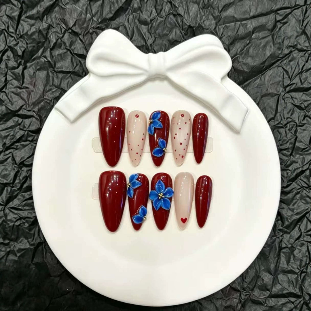 Elegantes florales Press-On-Nagelkunst-Set  1791773944