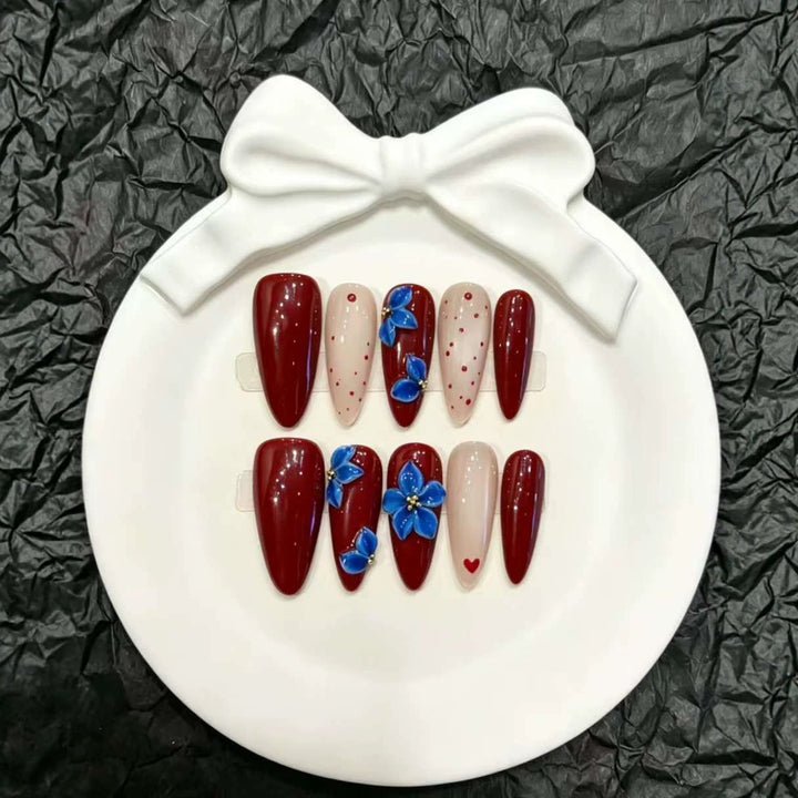 Elegantes florales Press-On-Nagelkunst-Set  1791773944
