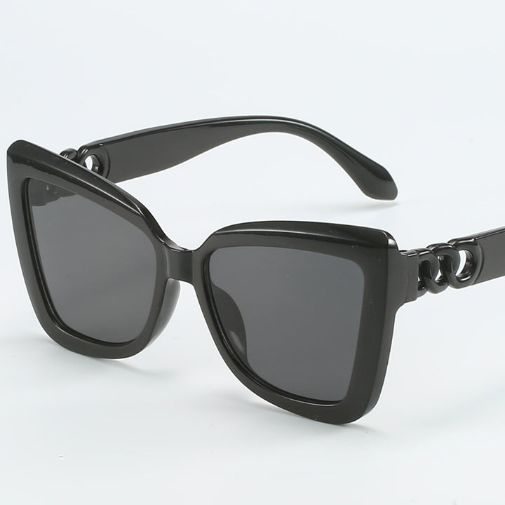 Damen moderne Cat-Eye Sonnenbrille mit klarem Rahmen und UV-Schutz Karnz