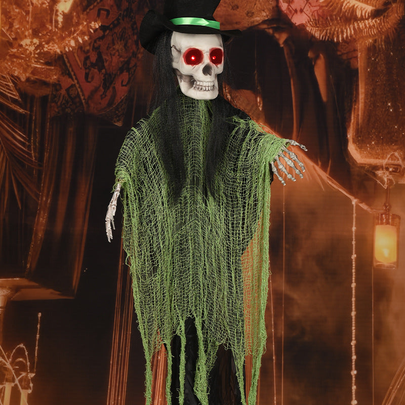 Animierte Hexen-Skelett-Dekoration Karnz