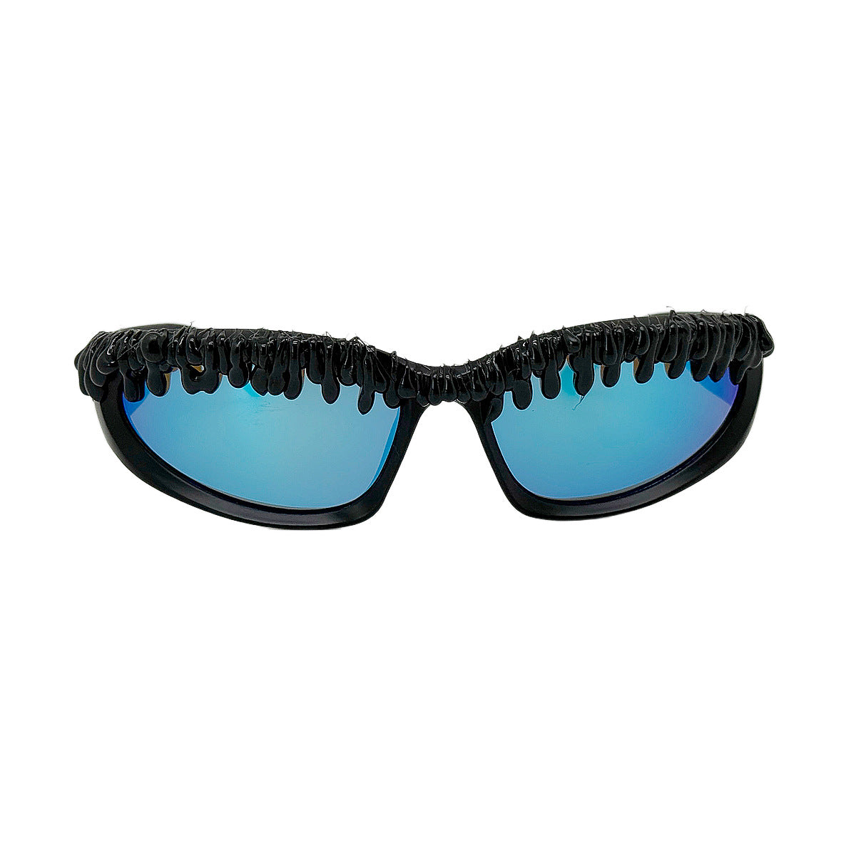 Damen futuristische Sportsonnenbrille mit einzigartigem Wellenrahmen Karnz