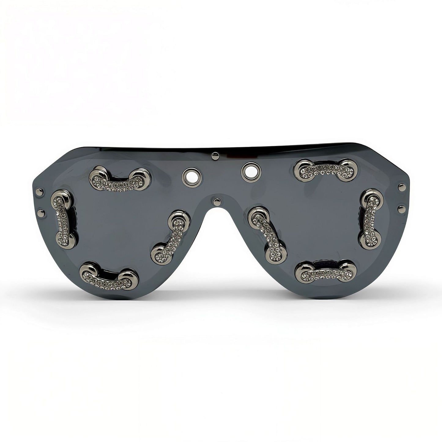 Damen extravagante Designer-Sonnenbrille mit funkelnden Akzenten Karnz