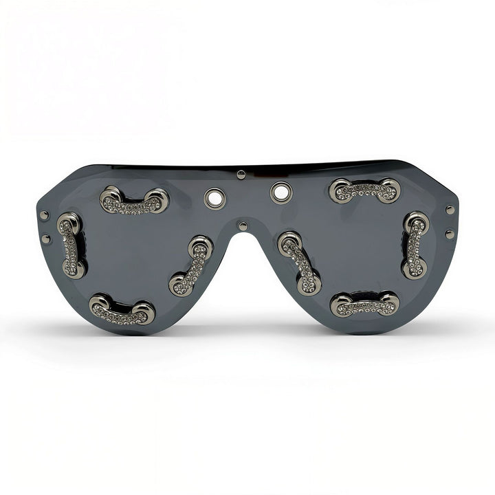 Damen extravagante Designer-Sonnenbrille mit funkelnden Akzenten Karnz