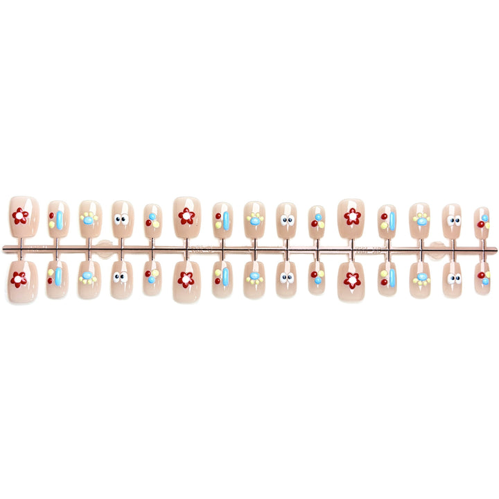 Dekoratives Press-On Nail Art Set mit einzigartigen floralen Designs