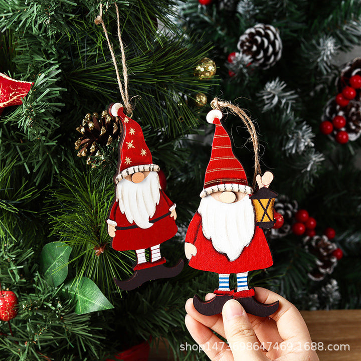 Dekorativer Holz-Santa-Gnom Ornament