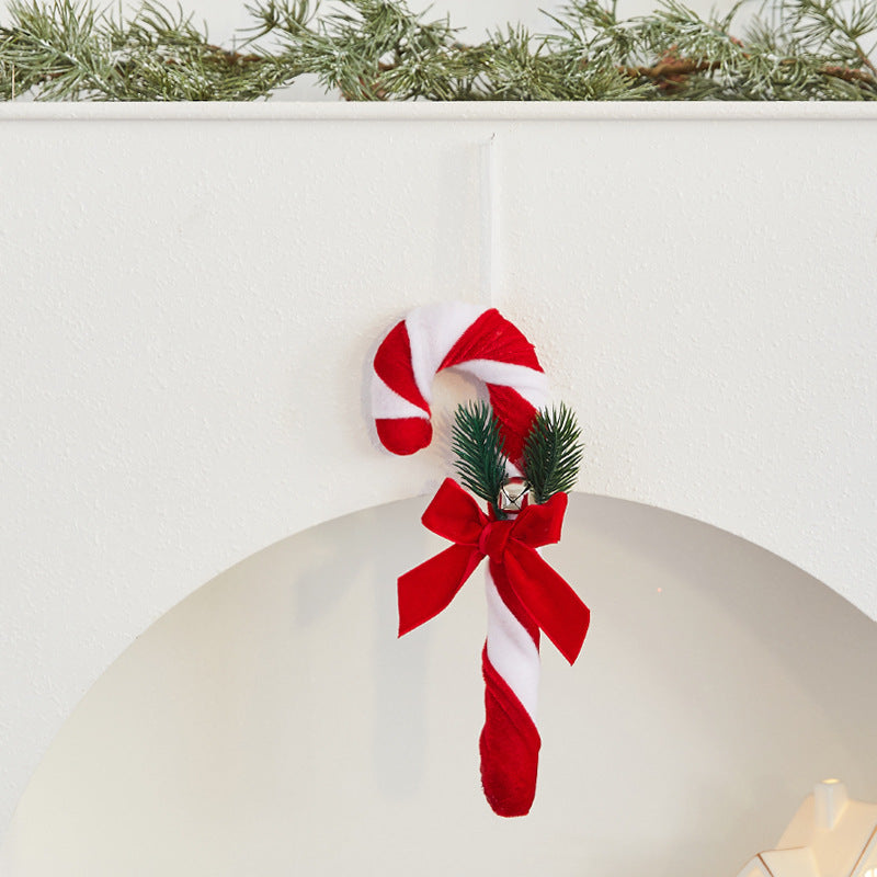 Samtig Weihnachts-Zuckerstangen-Dekorationsset