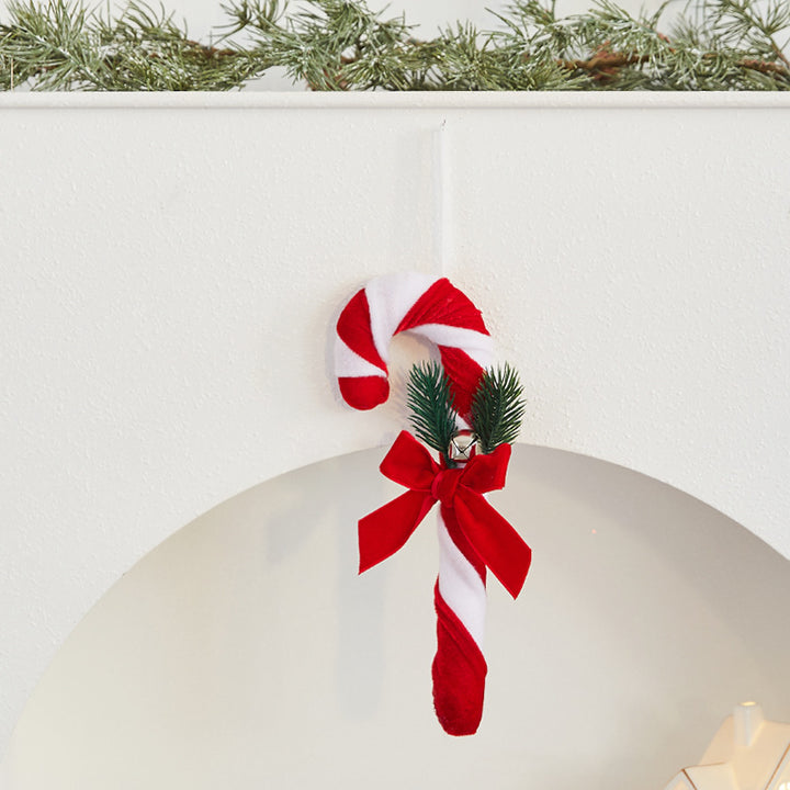 Samtig Weihnachts-Zuckerstangen-Dekorationsset