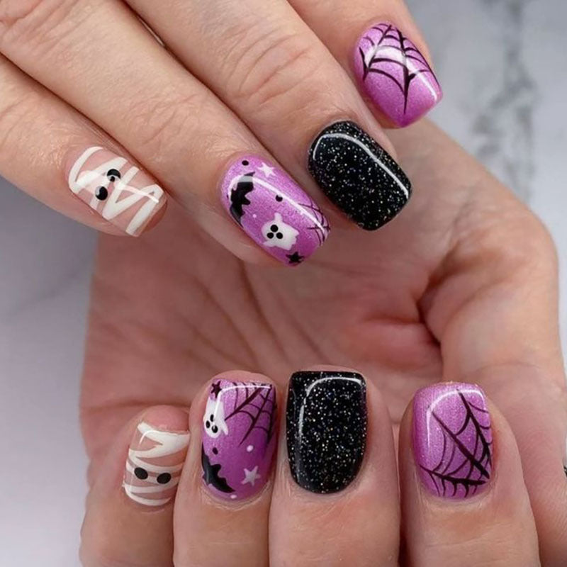 Halloween-Themen Druck-On-Nagelkunst