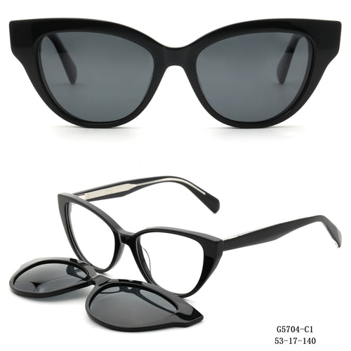 Damen Cat-Eye Sonnenbrille mit abnehmbaren Gläsern Karnz