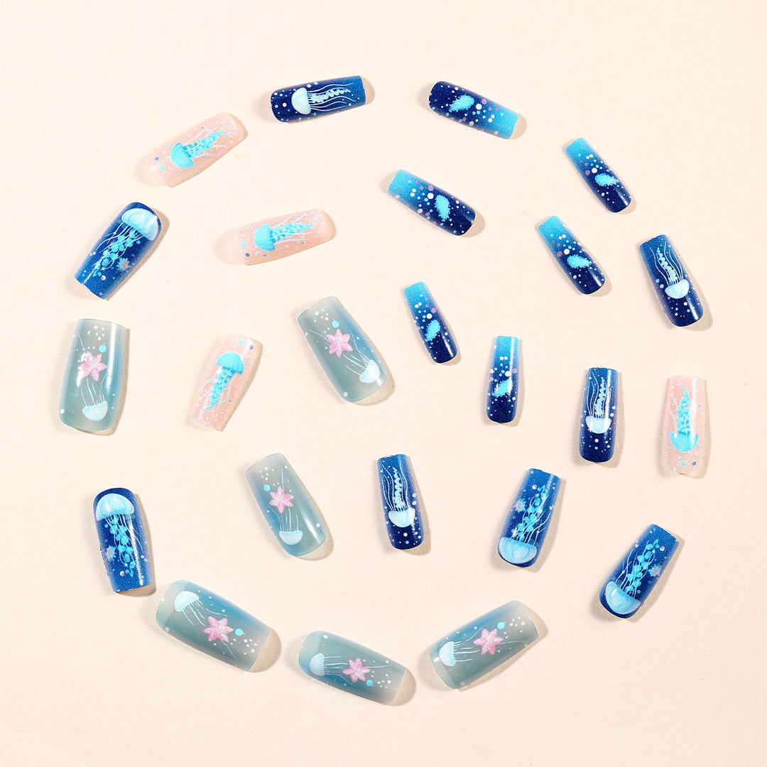 Jellyfish-Themen Acryl Nagelkunst Set Karnz