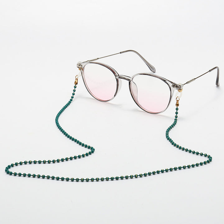 Modische Katzenaugenbrille mit Perlenkette Karnz