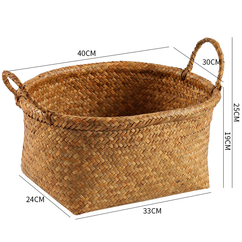 Unisex Naturfaser Aufbewahrungskorb mit breitem Rand Karnz