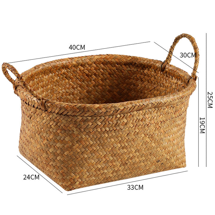 Unisex Naturfaser Aufbewahrungskorb mit breitem Rand Karnz