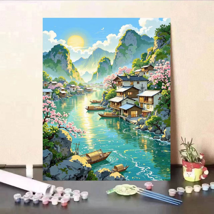 Scenic Landscape DIY Malen nach Zahlen Kunstset Karnz