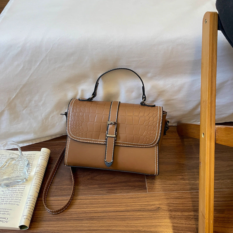 Vintage Krokodil Muster Handtasche