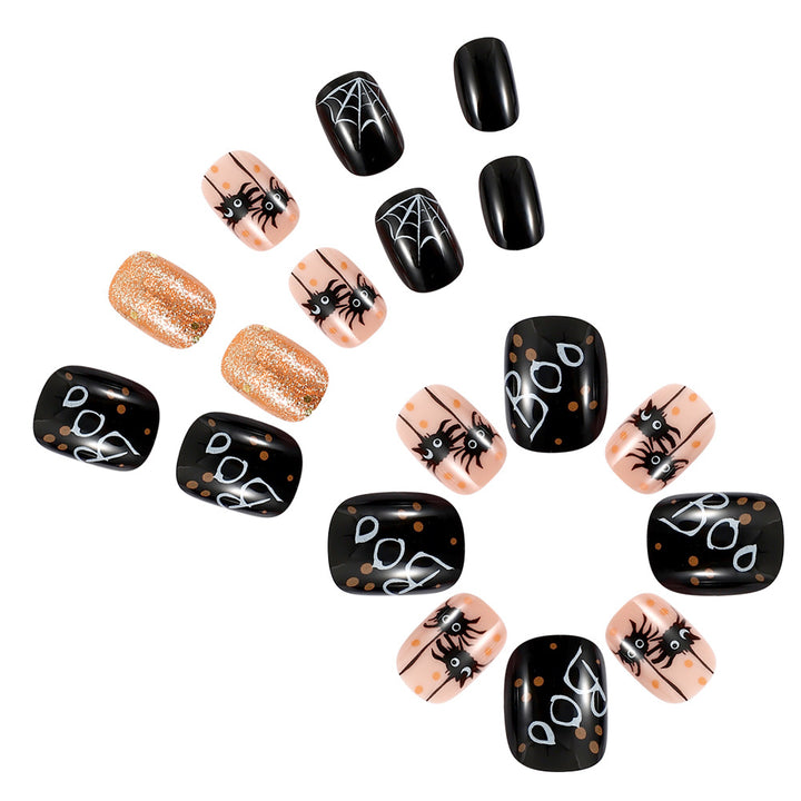 Halloween-Themen-Spinne und Netz-Nagelkunst Karnz