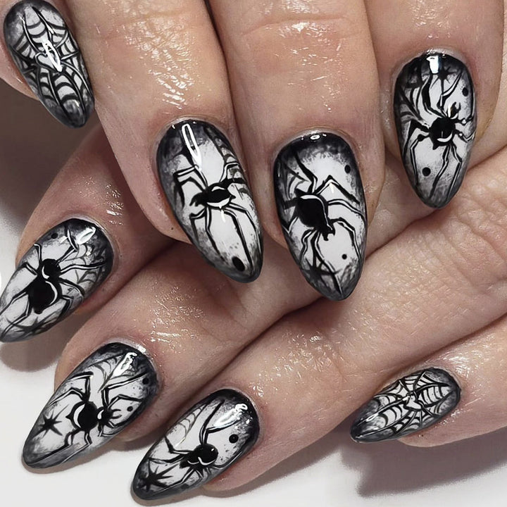 Gothic-Spinnen-Themen-Presse-Nagelkunst