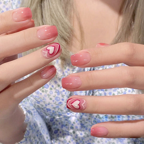 Künstlerisches Herzdesign Press-On Nail Set Karnz 178815*10mm0446