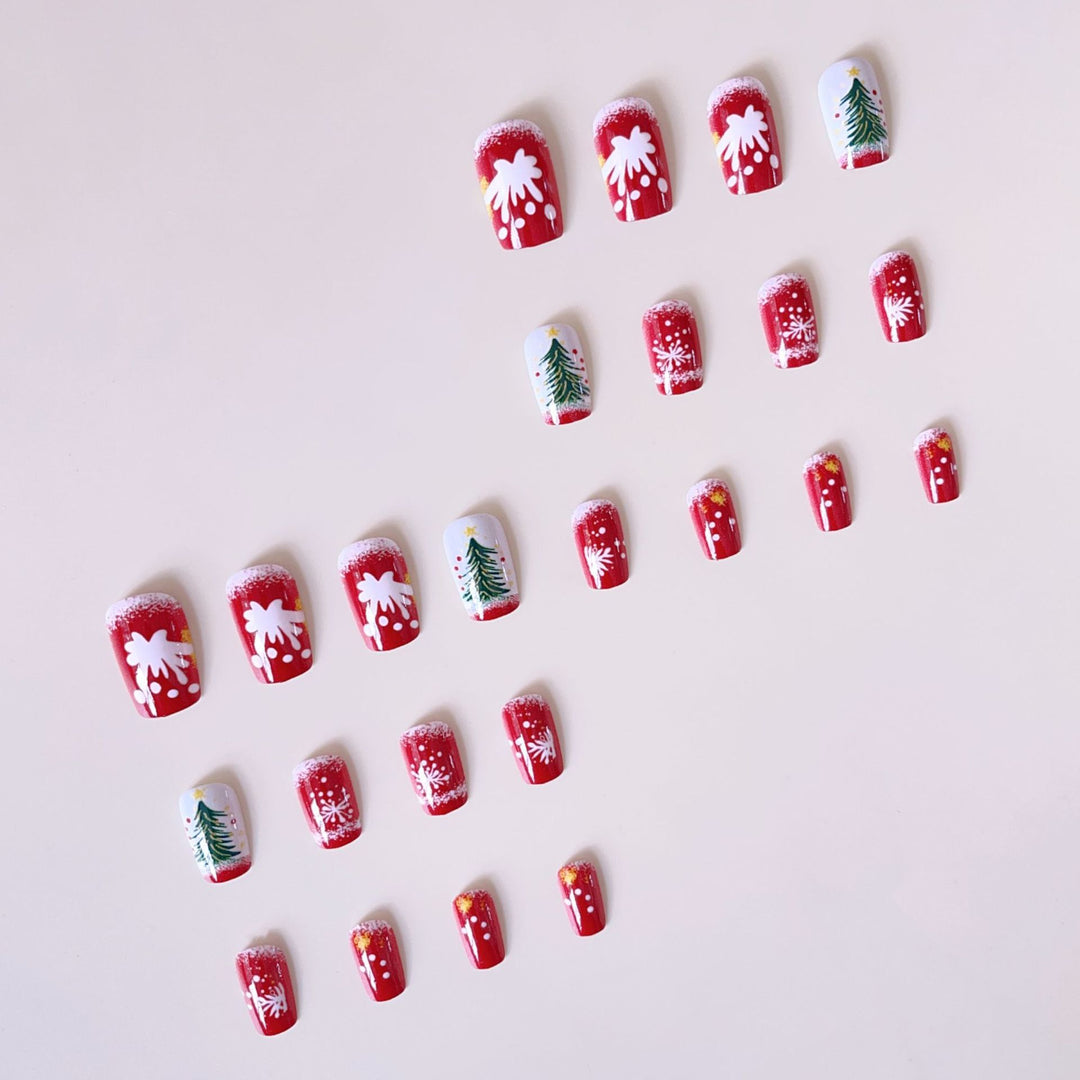 Kunstnagelset mit festlichem Weihnachtsdesign Karnz
