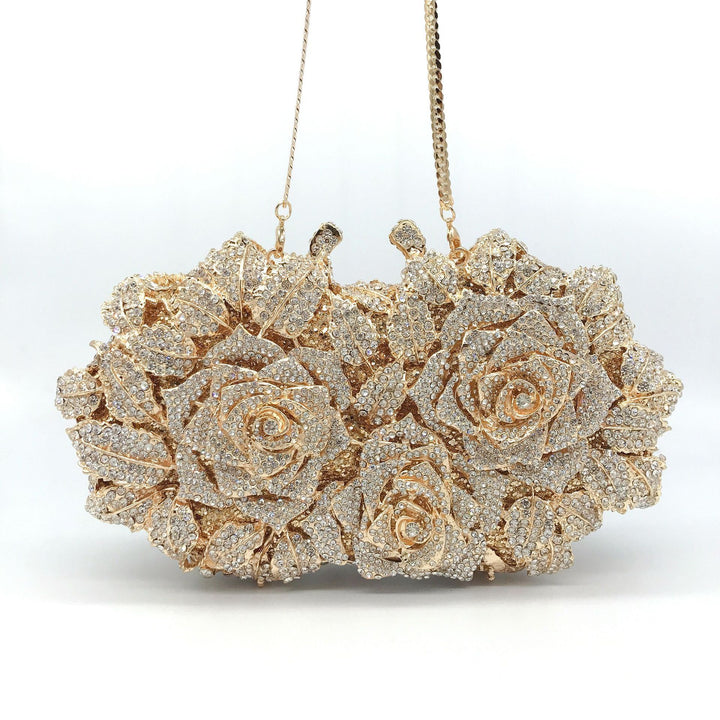 Blumig verzierte Abend-Clutch