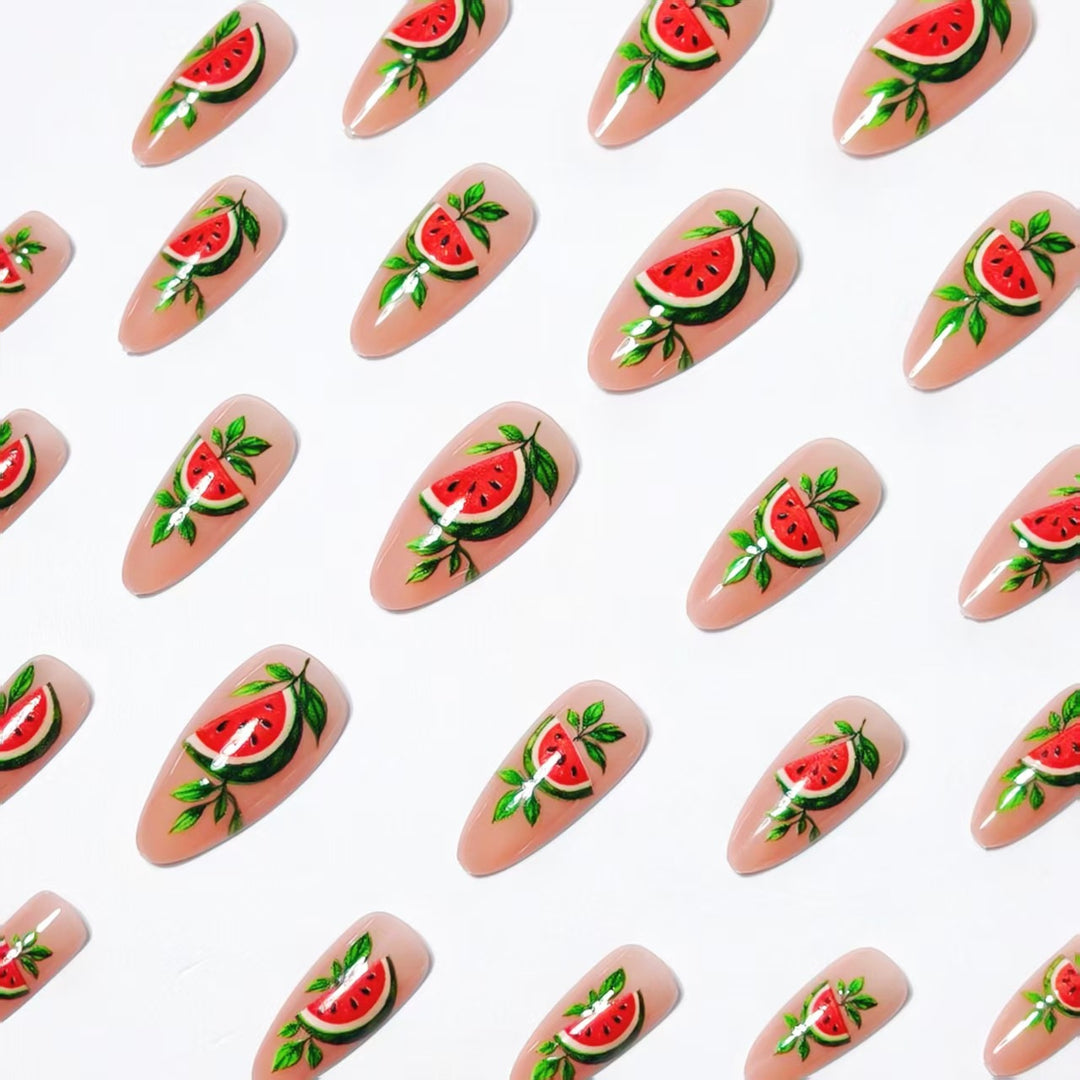 Kunstnägel mit Fröhlichem Melonenmotiv Karnz