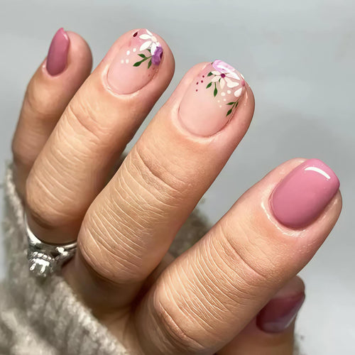 Künstlerisches florales Nageldesign Press-On Set Karnz