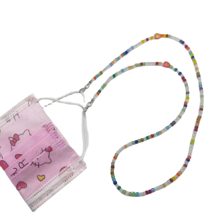 Bunte Glaskette mit Herzanhänger Karnz