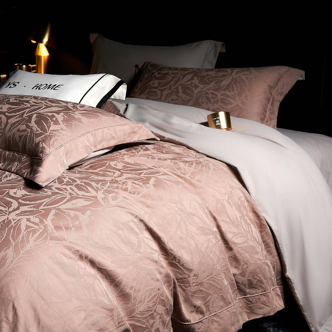 Luxuriöse Baumwollsatin-Bettwäschegarnitur mit Jacquard-Struktur