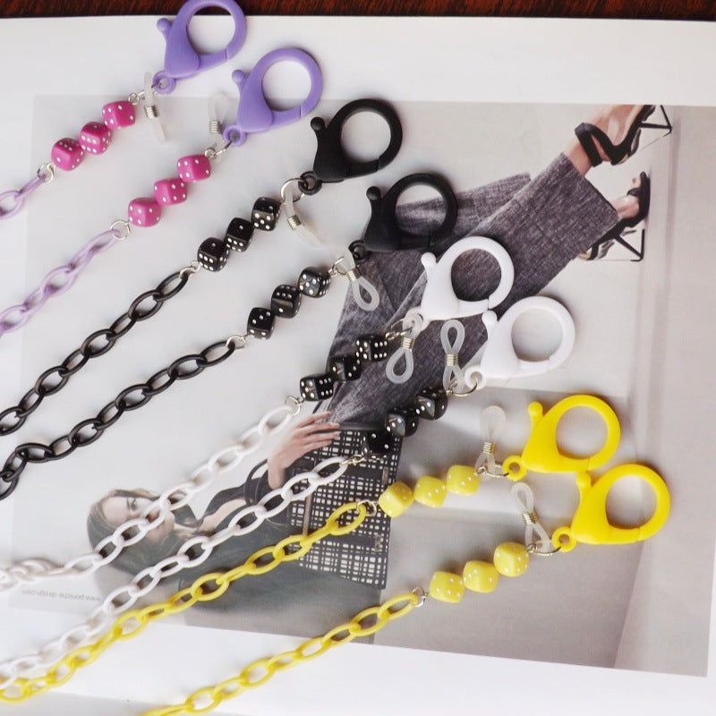 Modische Brillenhalter-Kette Aus Kunststoff mit Bunten Perlen Karnz