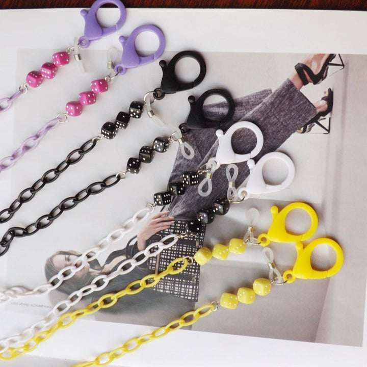 Modische Brillenhalter-Kette Aus Kunststoff mit Bunten Perlen Karnz