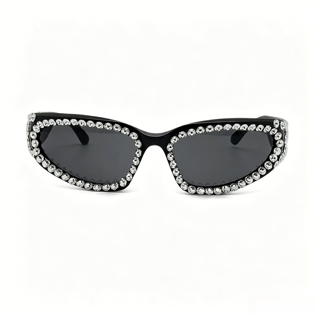 Damen Fashion-Sonnenbrille mit luxuriösem Kristallbesatz Karnz